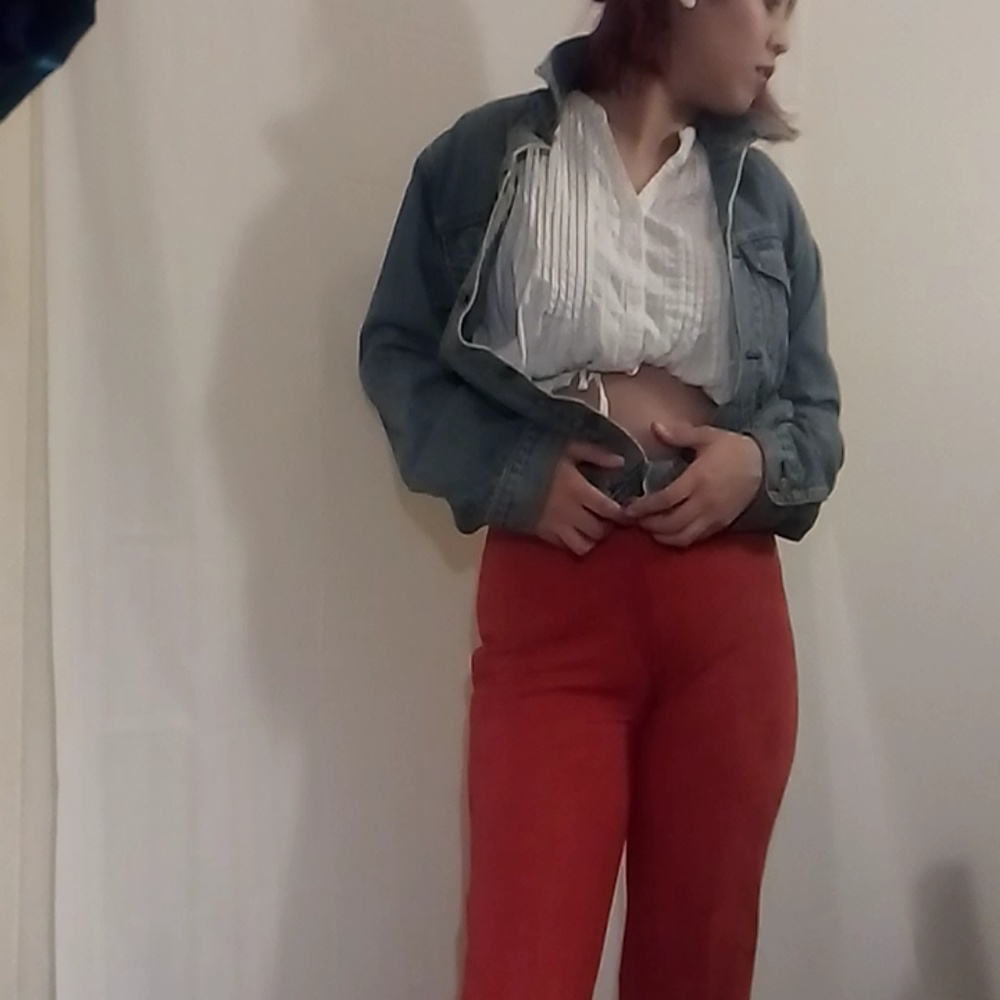 Orange Suede Pants